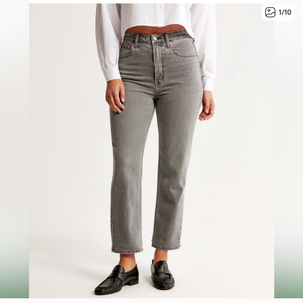 A&F Ankle Straight Ultra High Rise Jeans - Curve Love